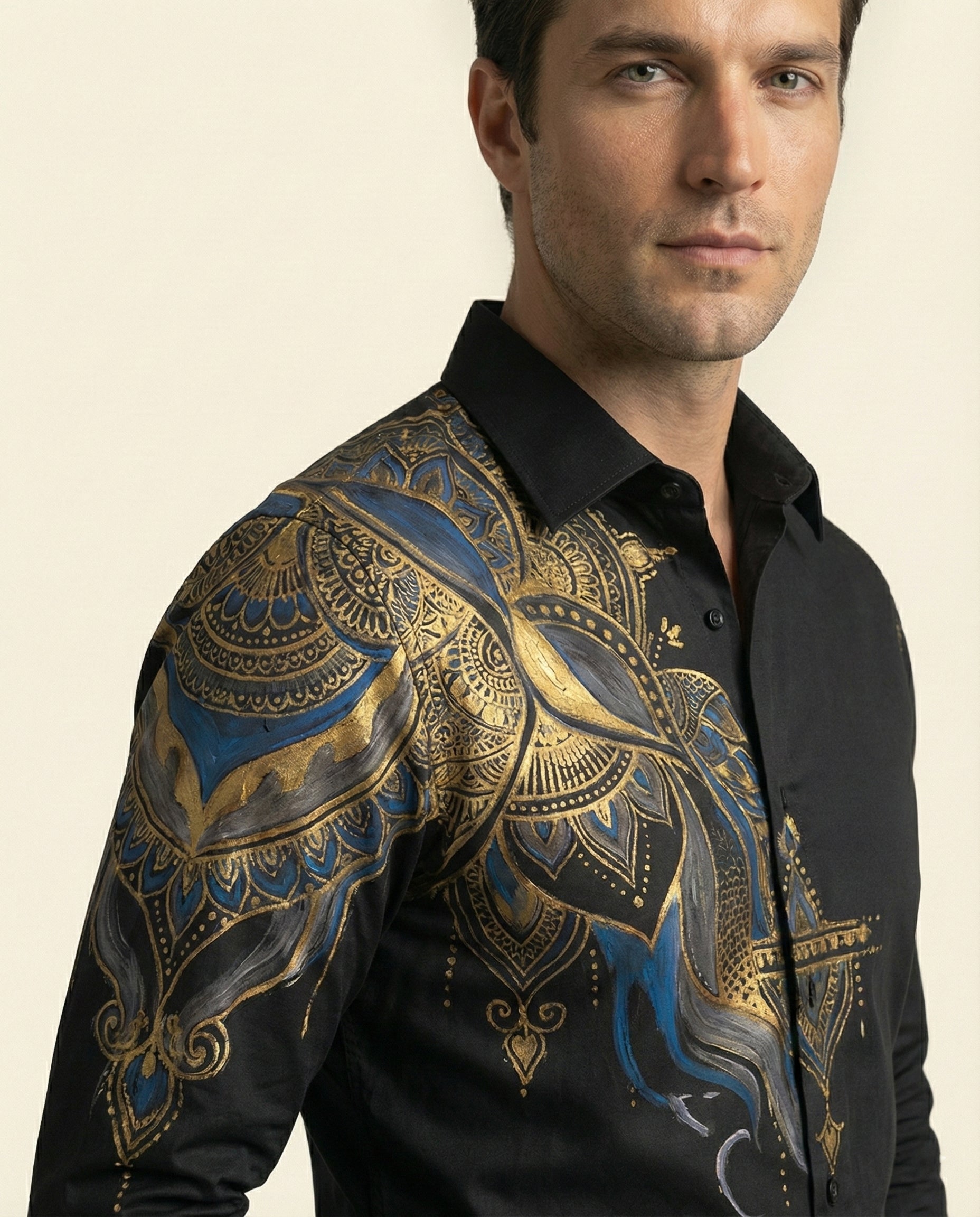 Neeladhara Mandala Hand-Painted Shirt