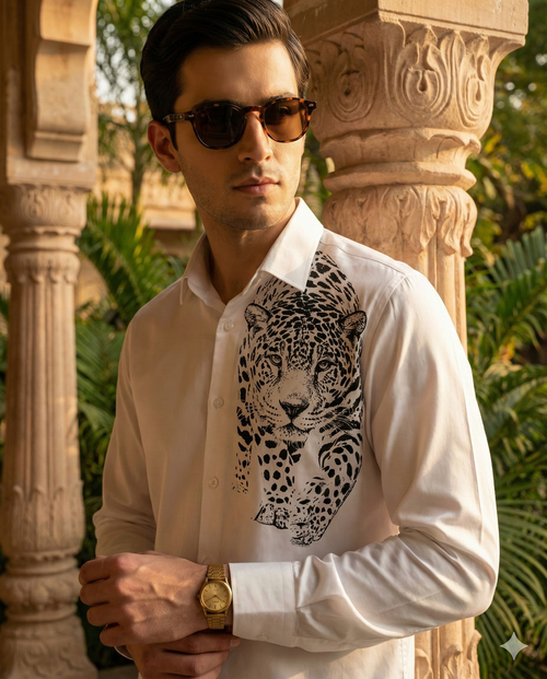 Nakshatra Vyaghra Hand-Painted Shirt