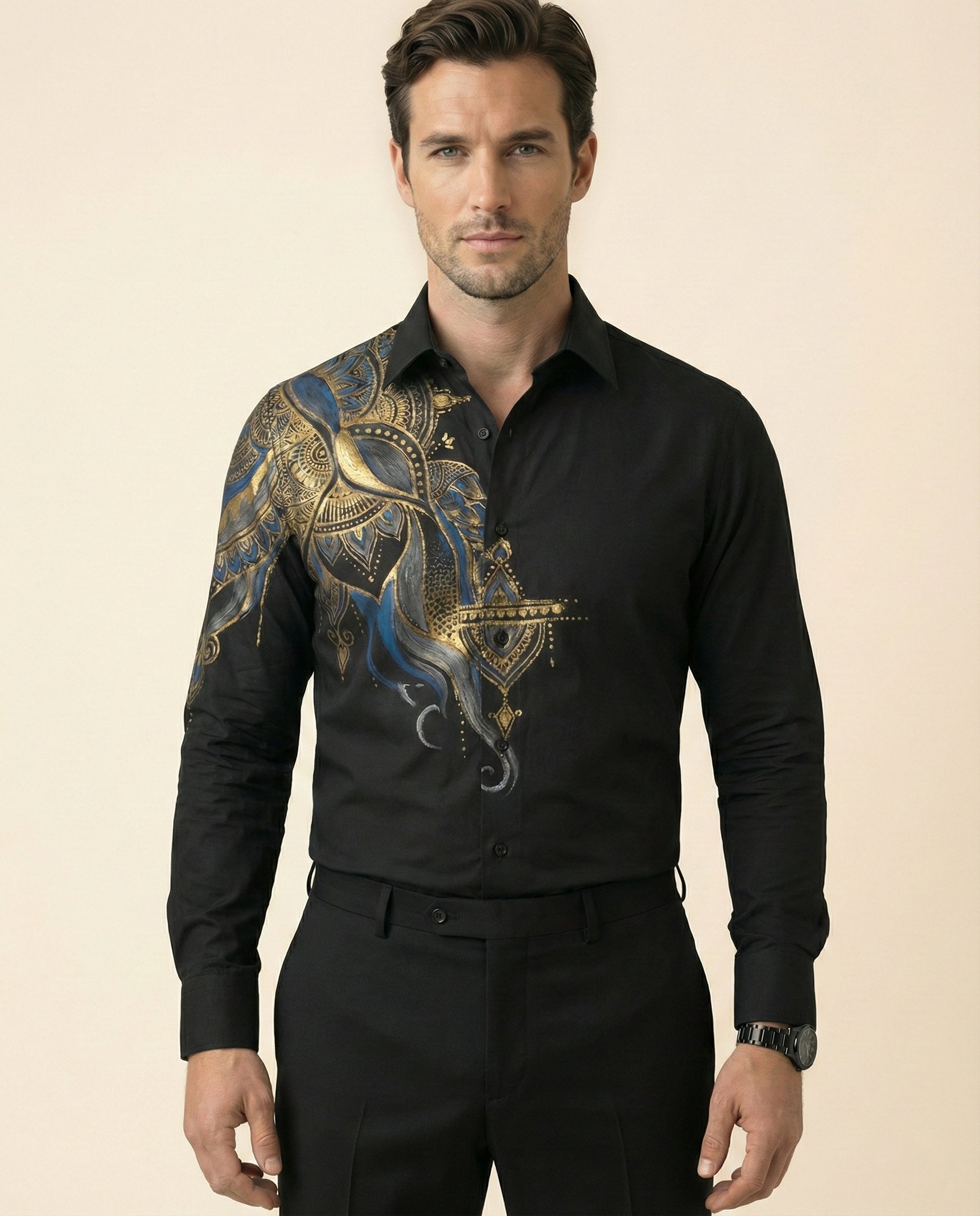 Neeladhara Mandala Hand-Painted Shirt