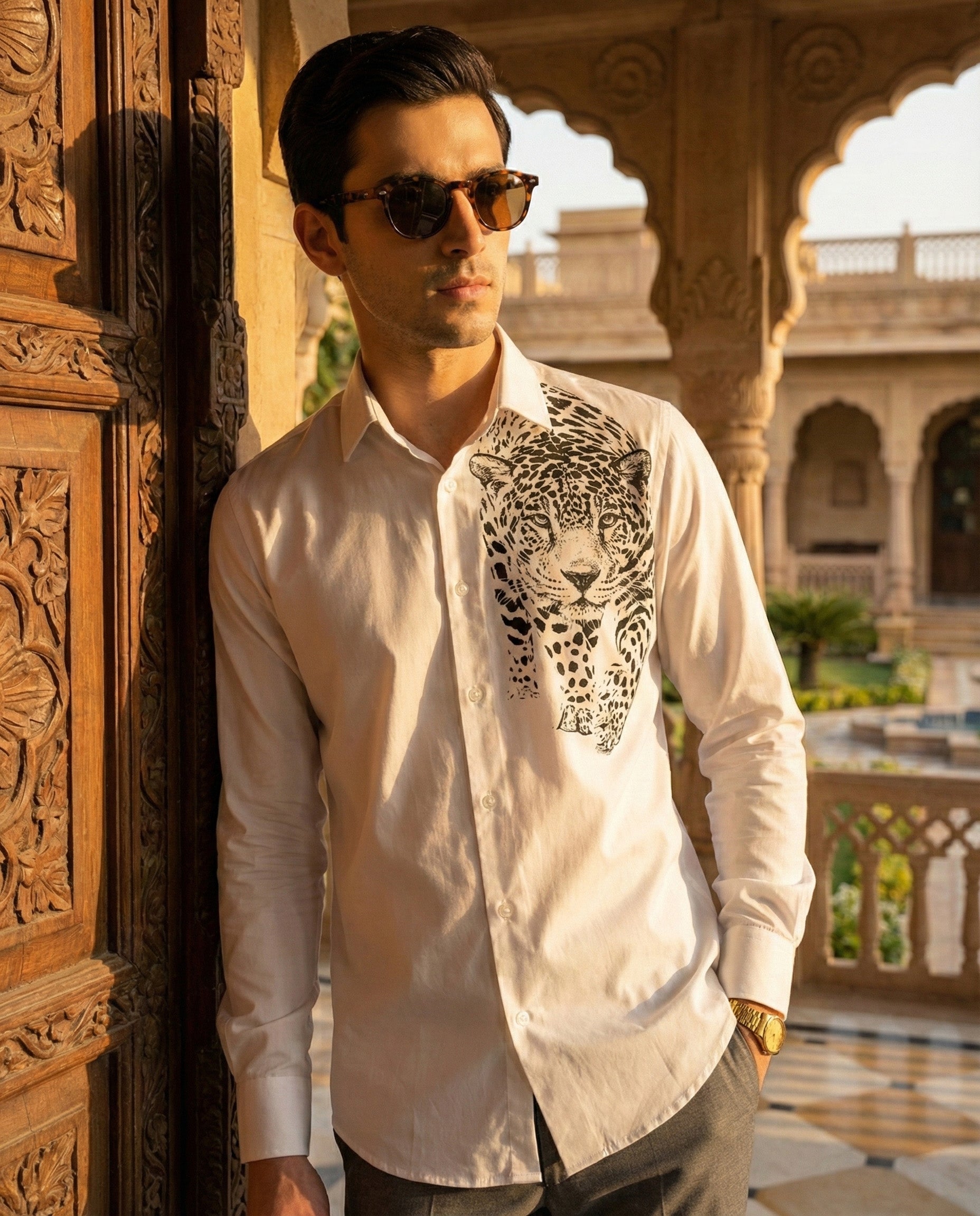 Nakshatra Vyaghra Hand-Painted Shirt