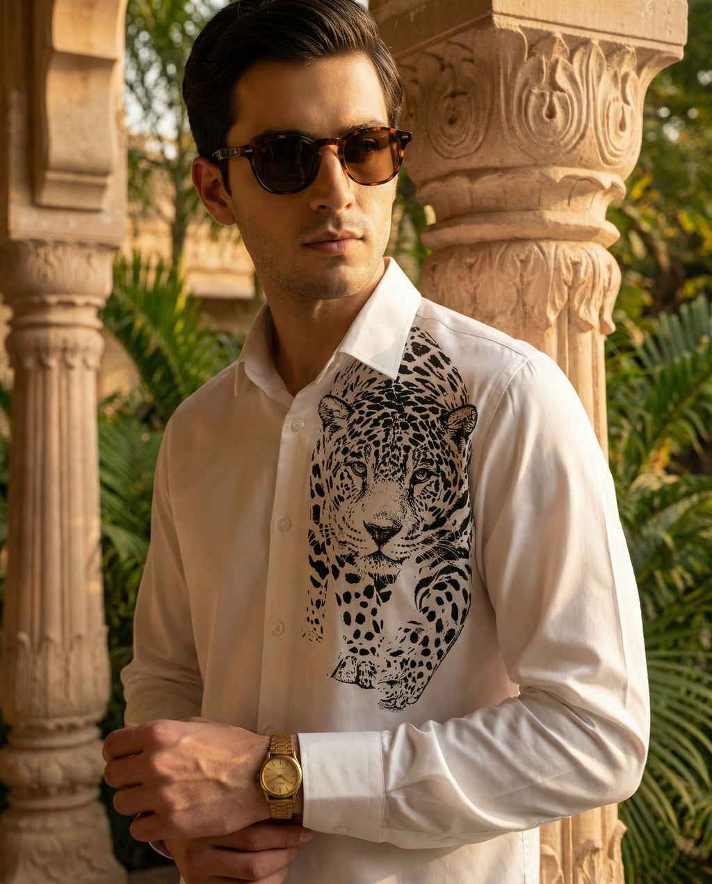 Nakshatra Vyaghra Hand-Painted Shirt
