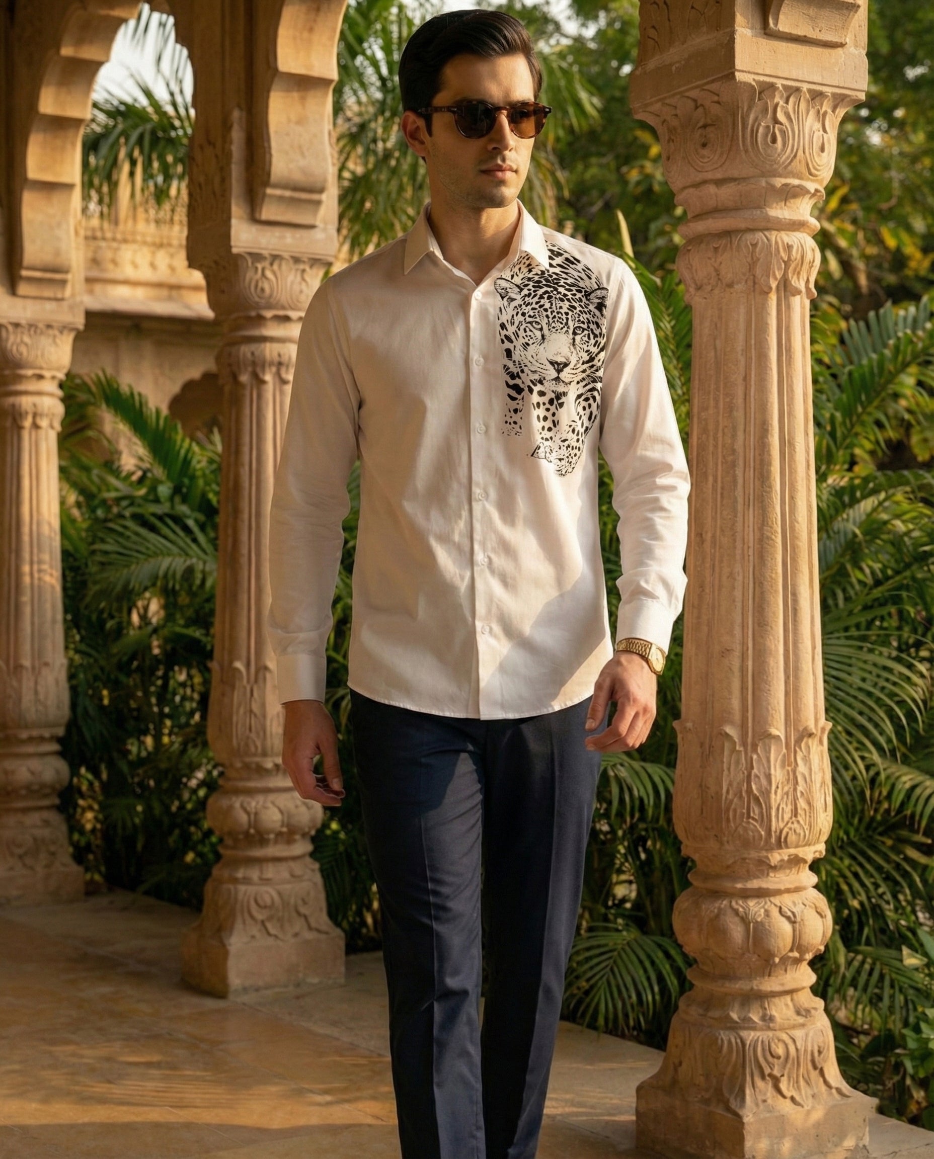 Nakshatra Vyaghra Hand-Painted Shirt