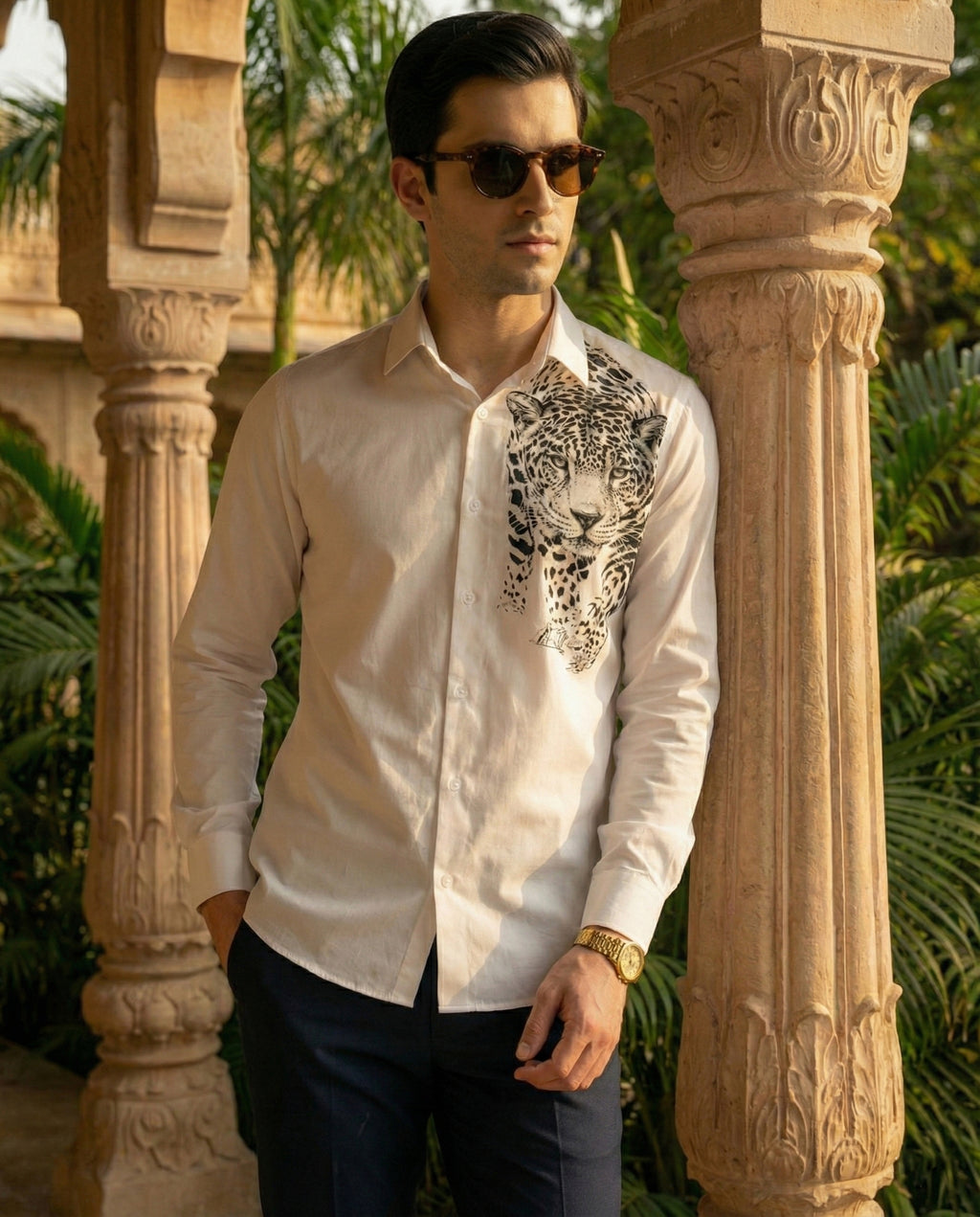 Nakshatra Vyaghra Hand-Painted Shirt
