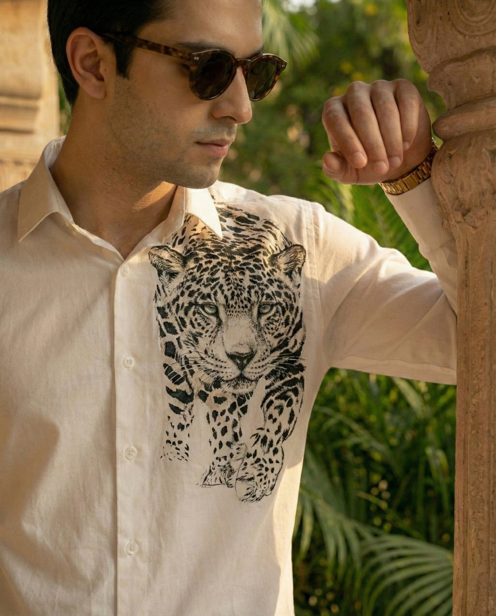 Nakshatra Vyaghra Hand-Painted Shirt
