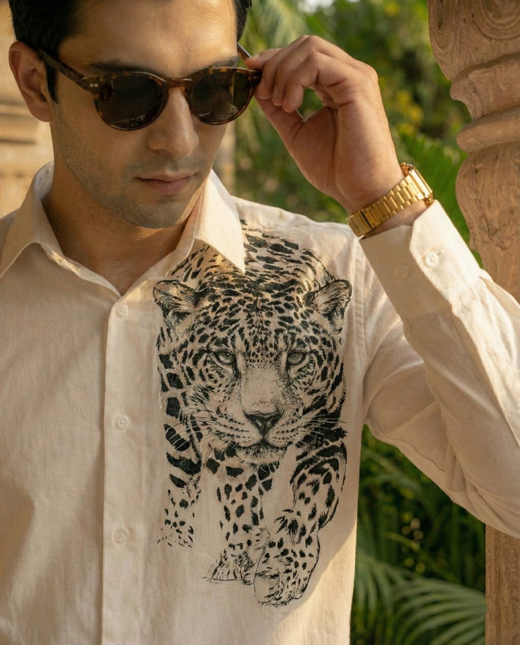 Nakshatra Vyaghra Hand-Painted Shirt