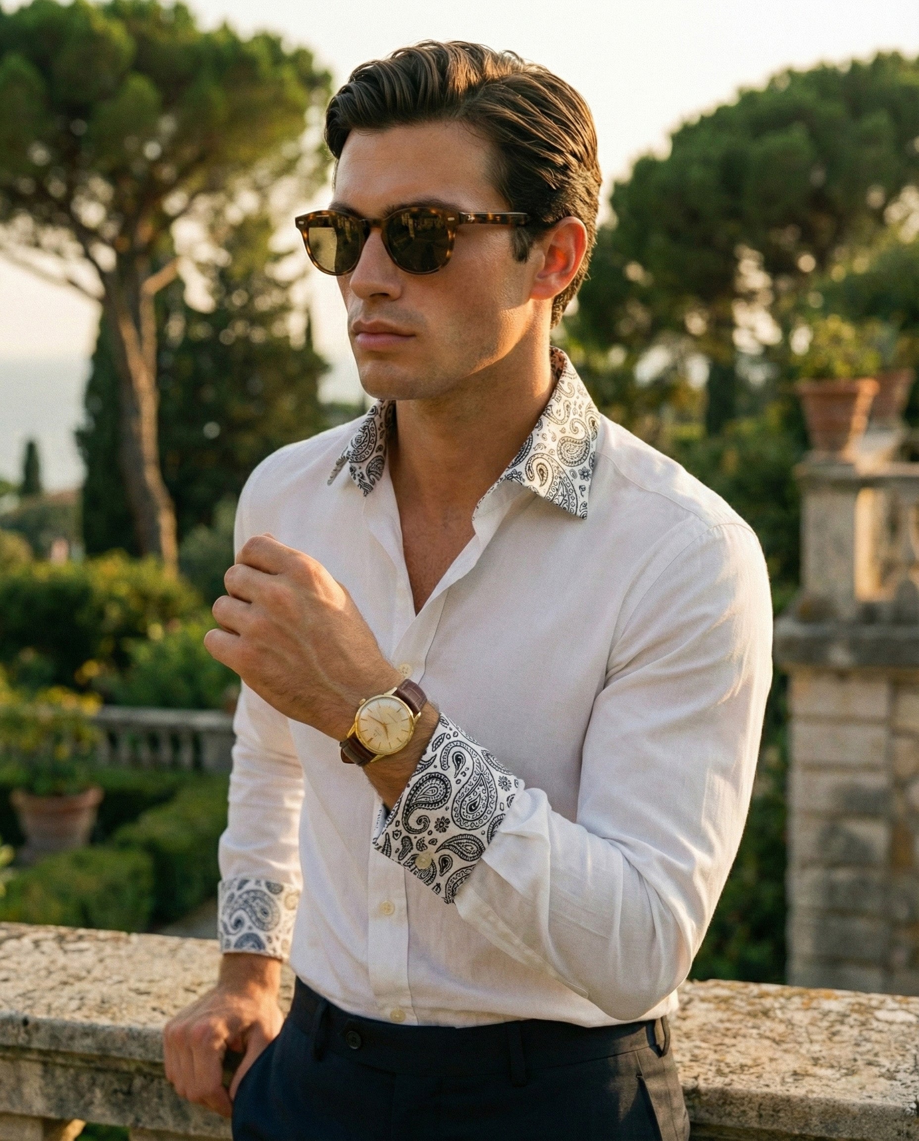 Noor-e-Paisley Hand-Painted Shirt