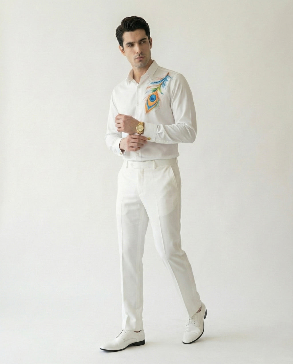 Piuma Pavone Hand-Painted Shirt