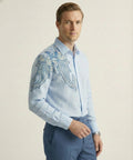 Caeruleum Paisley Hand-Painted Shirt